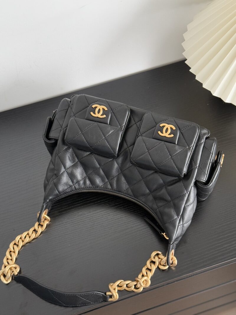 Chanel 25C Black Hobo Bag Replica - Image 8