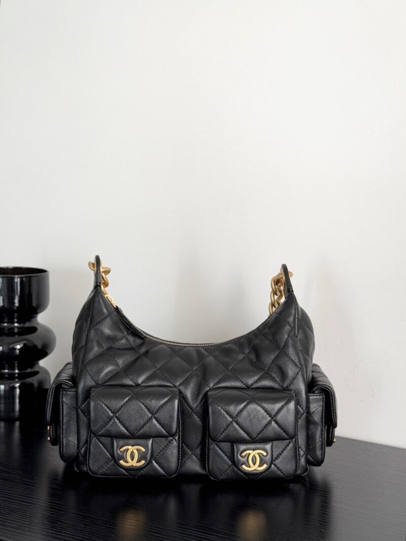 Chanel 25C Black Hobo Bag Replica