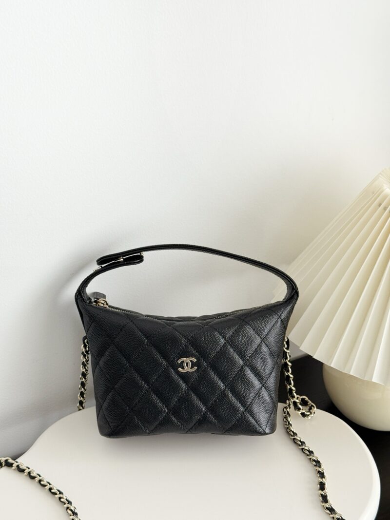 Replica Chanel 25C Hobo Chain Bag in Black