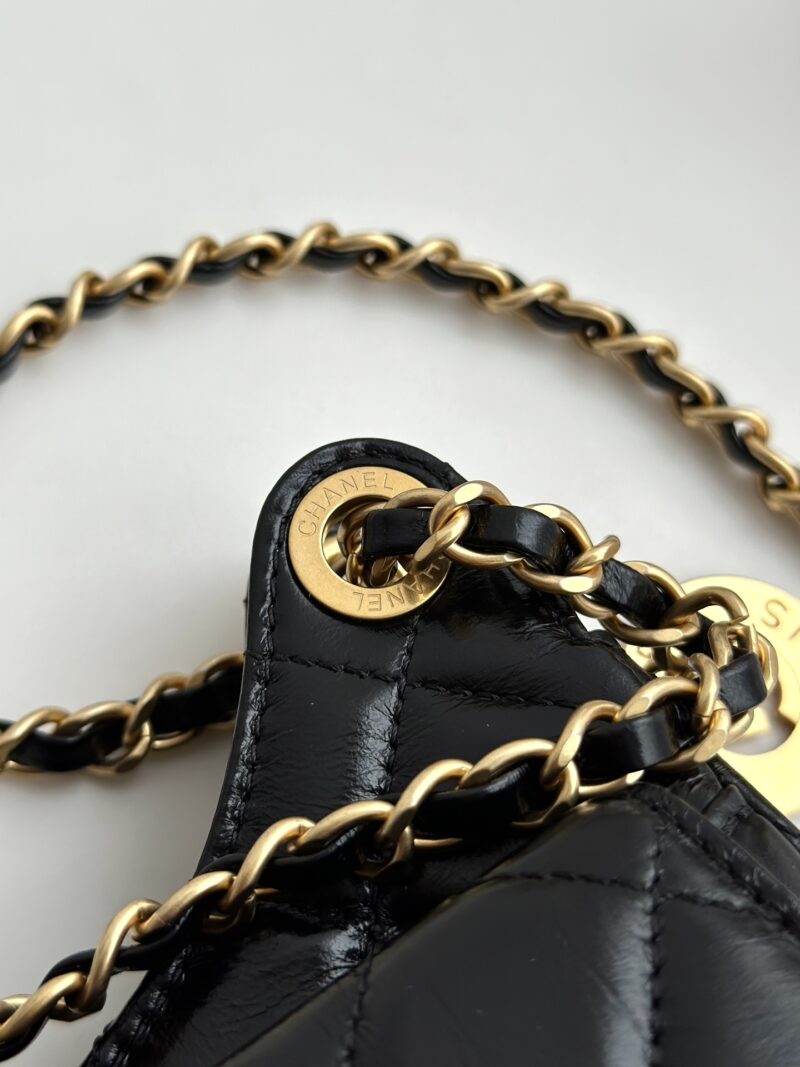 Chanel Black Shiny  Small Hobo Bag Replica - Image 6